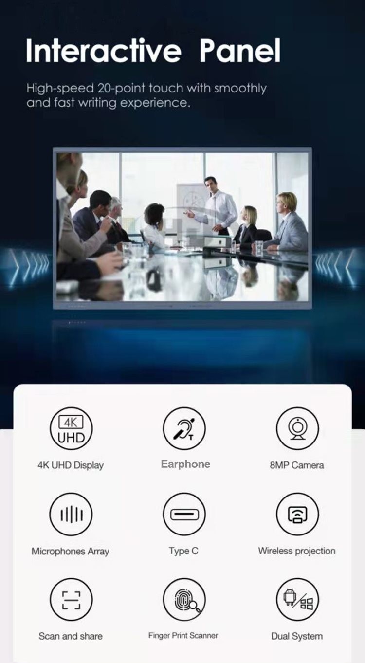 IR Interactive White Board HDMI Ultra LED Display Touch Screen ROHS