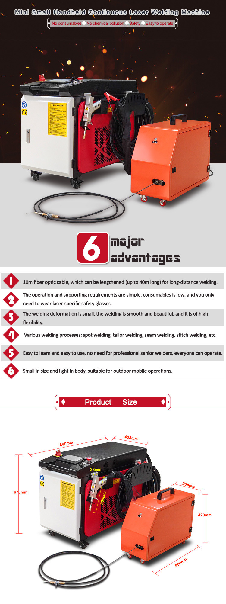 High precision mini fiber Laser Welder handheld laser welding machine for metal with wire feeder