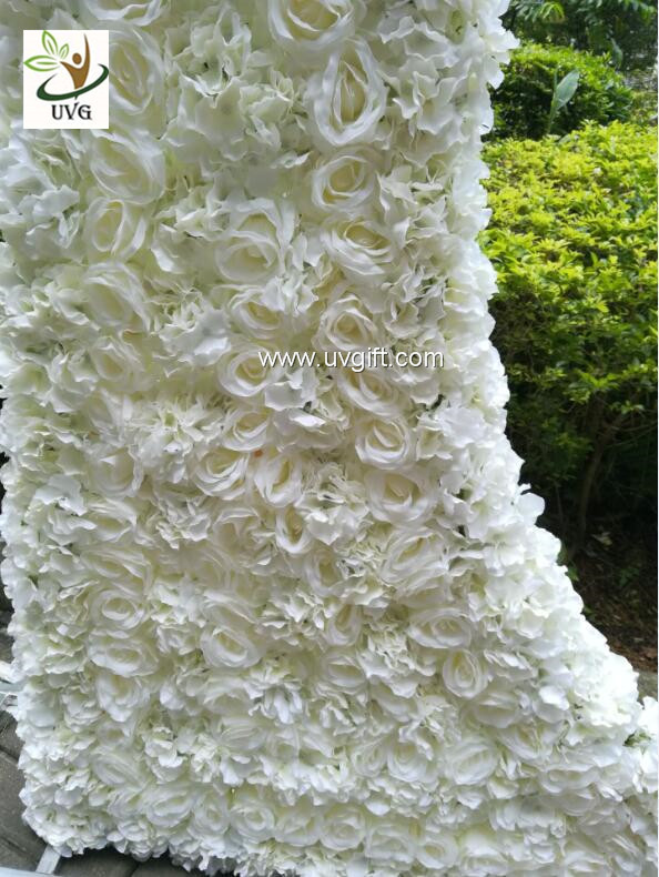 UVG luxury dream wedding flower arch in artificial rose and hydrangea for stage backdrop decoration CHR1146