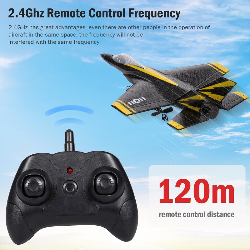 FX635 RC Glider 2.4GHz Remote Control Easy to Fly 2 CH Airplane for Kids Beginners