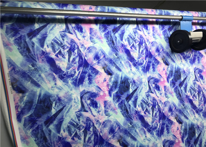 Print Sublimation Printed Polyester Fabric , Interlock Knitting Brushed Poly Fabric