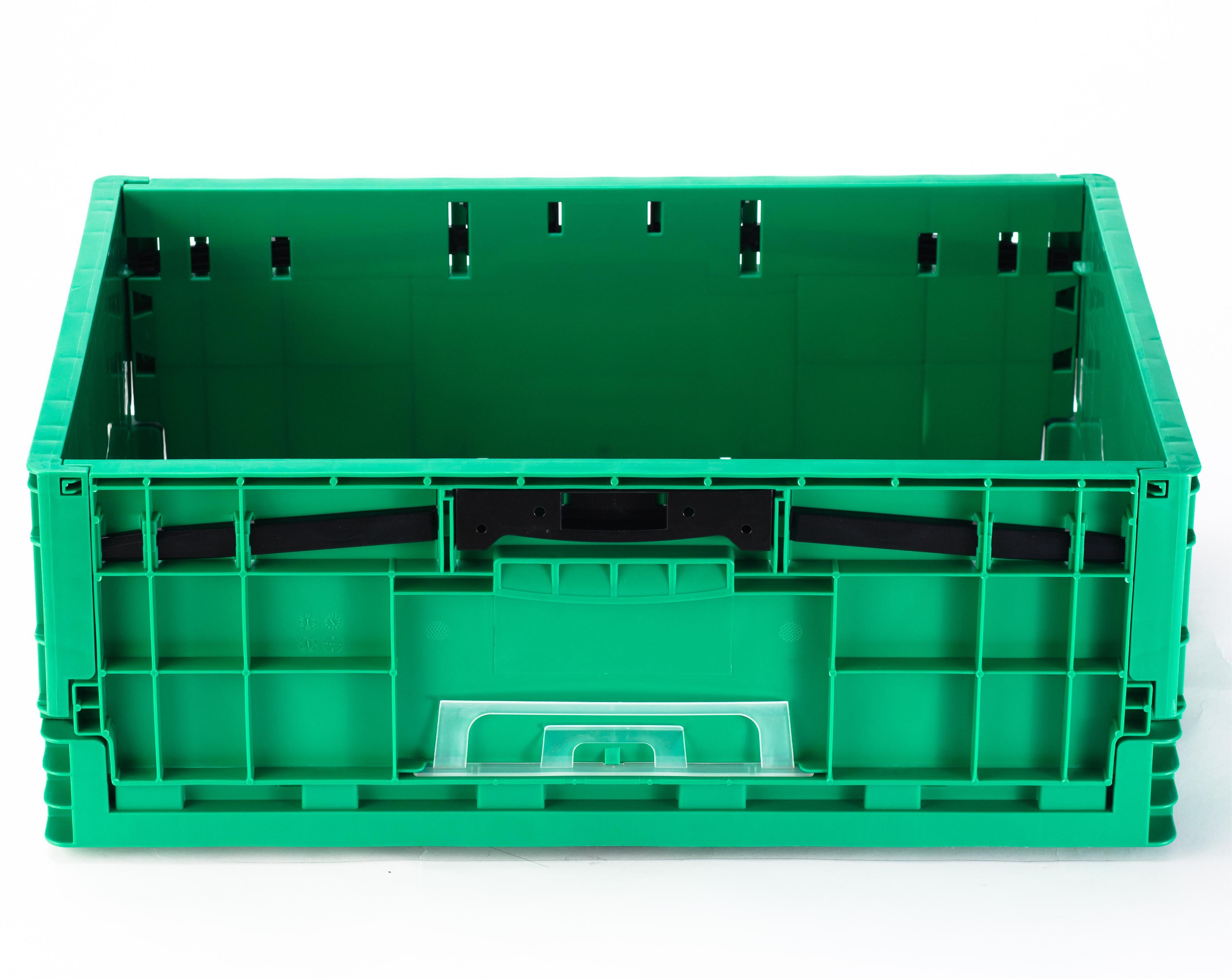 Customized Logo Plastic Storage Box Container Folding Stackable Crate for Tool Storage