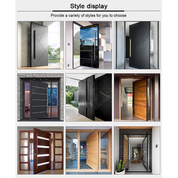 American Style High Quality Anti Theft Aluminum Solid Wood Metal Stainless Steel Security Front Entrance Pivot Door