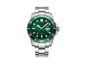 China Classic Automatic Bracelet Watch , Green Dial Mens Stainless Steel Watches wholesale