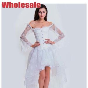 China Nanbin White Wedding Corset 34.25 Inch Plus Size Bridal Bustier wholesale