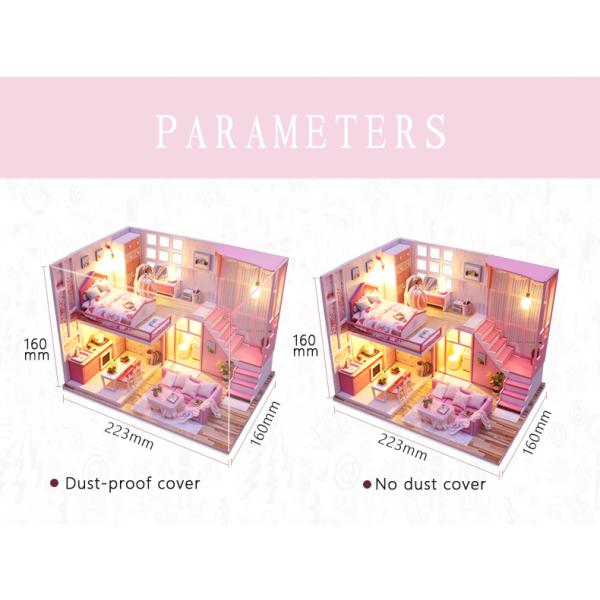 DIY Wooden Doll Houses Miniature Furniture Kit For Children Birthday