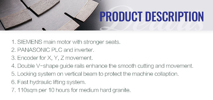Multi Disc CNC Bridge Stone Cutting Machines for accuracy Natural Granite Fabrication