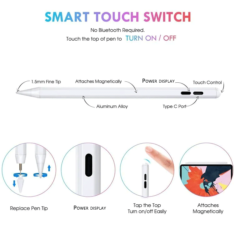 Personalised Aluminum LCD Writing Tablet Pen Palm Rejection Stylus For Ipad