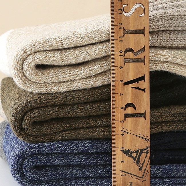Custom Wool Socks Breathable Thermal Winter Warm Knitted Crew Socks