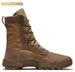 Rubber Outsole Mens Tactical Leather Jungle Boots 8" Collar Military Combat
