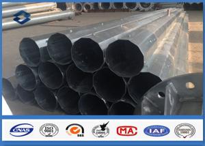China Flange mode octagonal street light pole , Min Zinc Coating 86 microns galvanized steel post wholesale