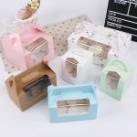 Recyclable Bread Cake Bulk Bakery Boxes Packaging Pink White Brown