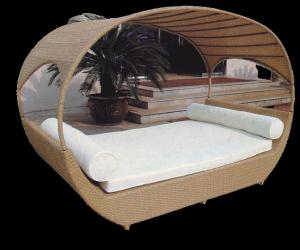 China Outdoor sunbed cushion rattan Sunbed Customized Special shape high quality sunbed---6116 wholesale