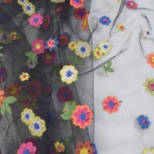 China 160CM Embroidery Good Nylon Soft Mesh Dress Fabric Tulle Lace wholesale
