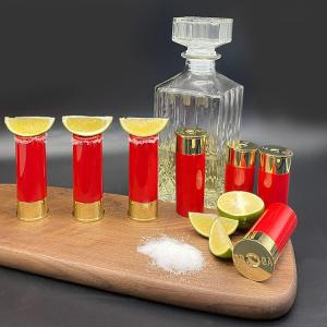 China 12 Gauge Shot Gun Shell Style Shot Glass Set Of 4 Plastic Shot Glasses wholesale