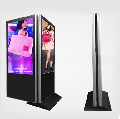 UHD 4K LED floor standing 55" inch double side LCD digital signage video wifi TV