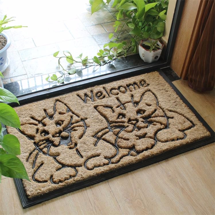 60*90cm Coir Entrance Matting , Custom Size Coir Door Mats Shaggy Pattern