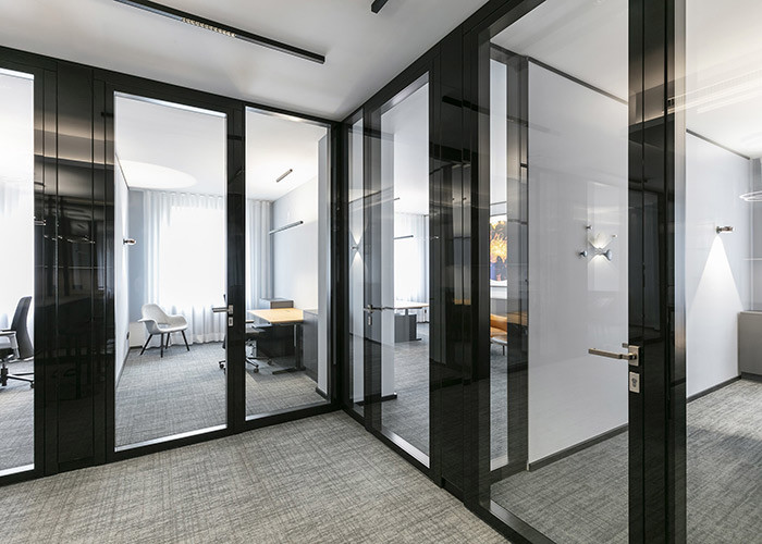 Pre-fabricated Partition Glass Wall Tempered Glass Office Sound Insulation For Working Room