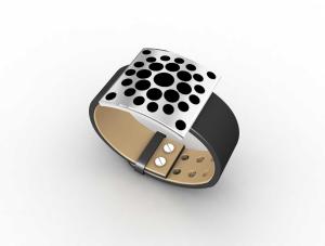 China Top Quality Europe Fashion Stainless Steel Genuine Leather Silicone Bangle Bracelet ADB222 wholesale