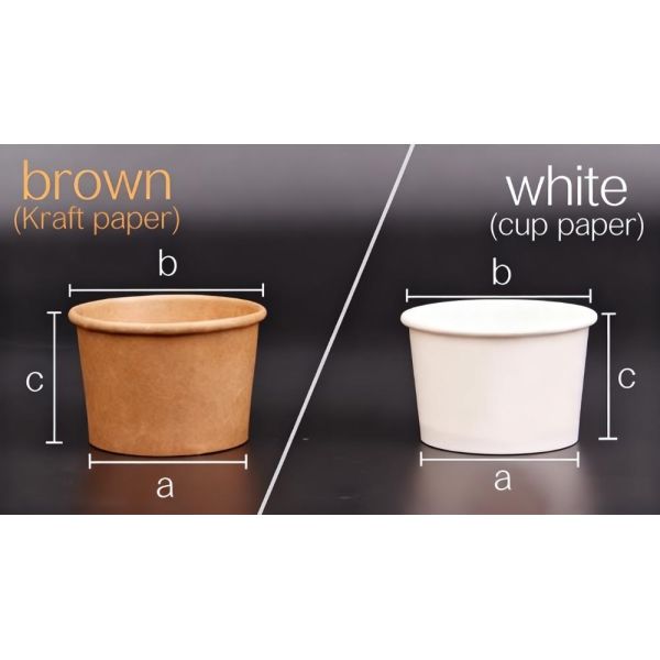 Customisable Eco-friendly Ice Cream Paper Cup Bowls with Lids in Sizes 2.5OZ to 32OZ