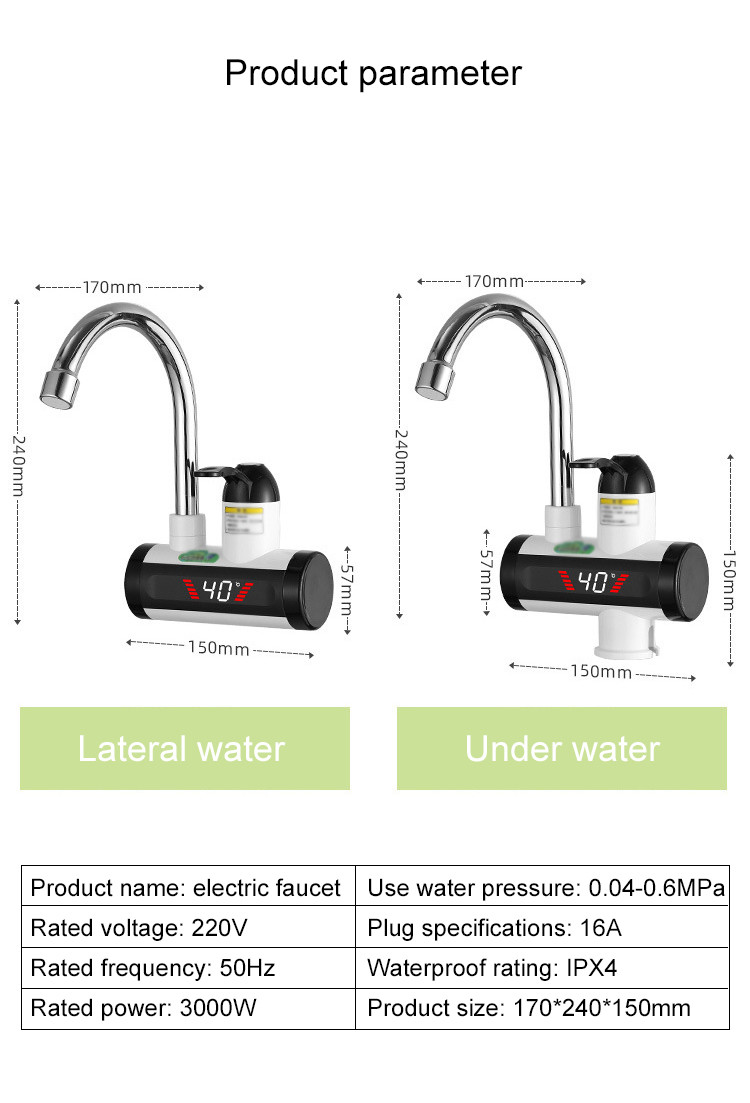 Multifunction Instant Hot And Cold Water Faucet 50HZ kitchen use