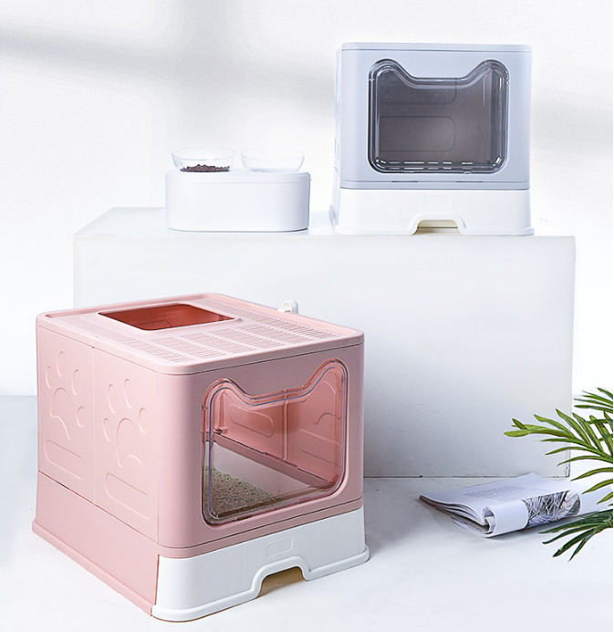 Semi Enclosed Automatic Cat Litter Anti Splash Cat Extra Large Litter Box