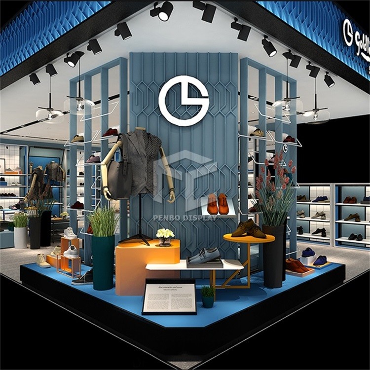 T4 LED Shoes Display Stand For Shop ODM Blue White Color