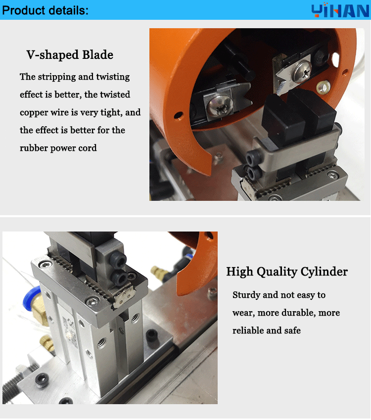 30W Power Rating Pneumatic Multi Core Wire Cable Stripping and Twisting Tools Machine