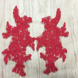 China Jacquard Cord Eyelash Lace Applique for Wedding Bridal Dress wholesale