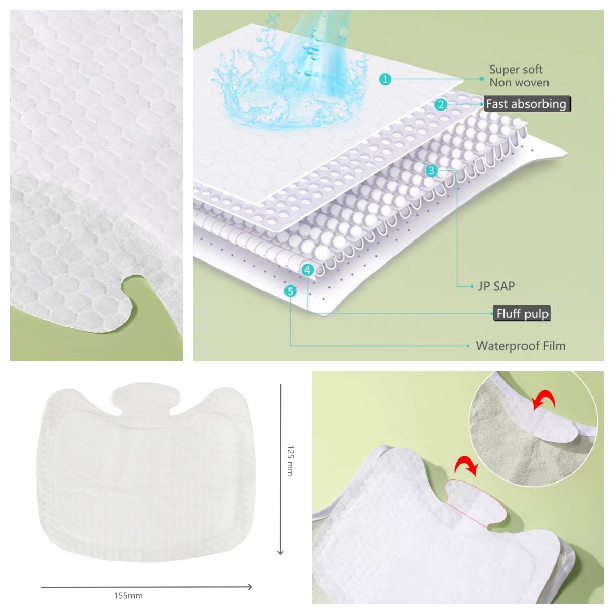 Waterproof Soft Disposable Dribble Bibs Highly Absorbent Leakproof Baby Drooling Bibs