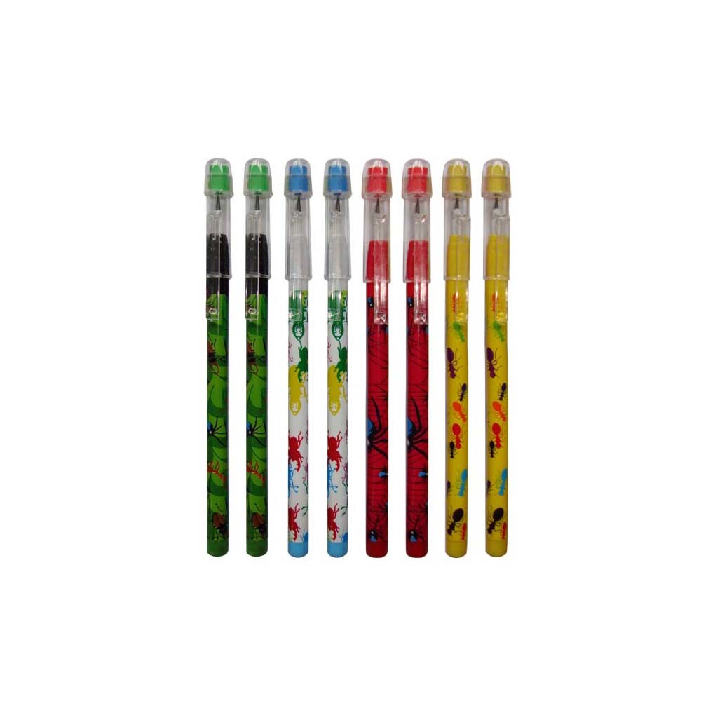 Easter Plastic with blister card packing , plastic multi-head bullet push pencil non-sharpening pencil