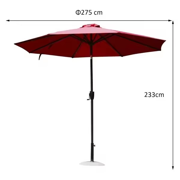 ZZS-01 W2.7m H2.5m Middle Pillar Outdoor Large Sun Umbrella for Courtyard and Beach