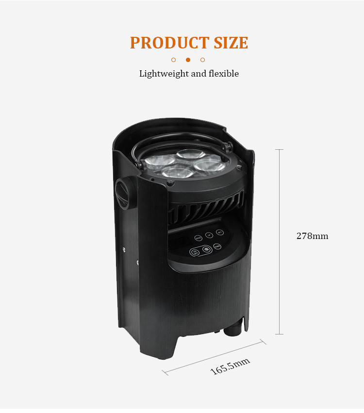 Battery Powered Up Light 4*12W RGBW 4in1 LED Uplights Battery Par Light for Dj Club Party Wedding Stage