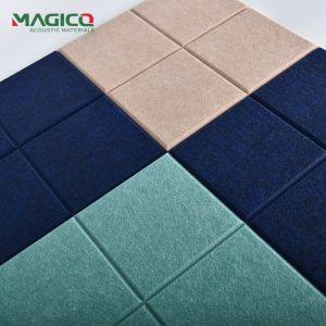 China Polyester Fiber Acoustic Panels plus PET Fiber Acoustic Wall Panels create the perfect 3D decorative soundproofing solution wholesale