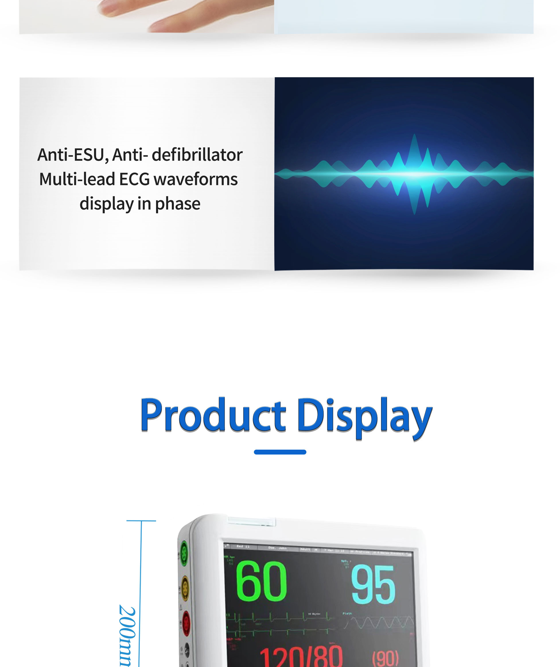 10.1 Inch Multi Parameter Patient Monitor For Adults / Children / Newborns