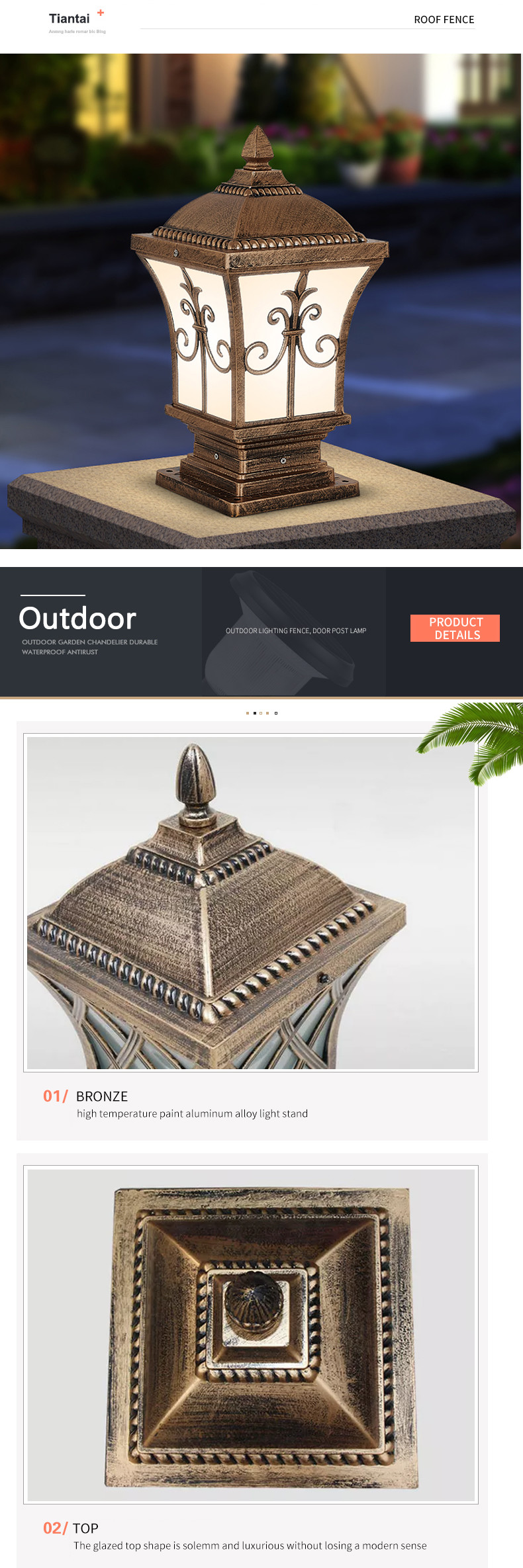 Exterior Led Deck Post Lights Solar Cap Driveway Pole Security Post 6V 5W