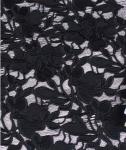 100% Cotton Fiber Water Soluble Embroidery Fabric with Lace applique Black Ivory