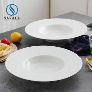 China White Round Food Beverage Deep Porcelain Pasta Plate wholesale