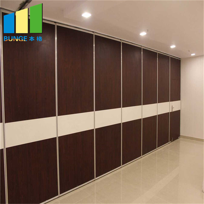 Less Then 4 Meters Wood Sliding Partition Walls Melamine Finish With Glass