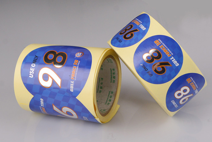 Printing manufacturer supplying custom logo silver PET PE vinyl round label rolls
