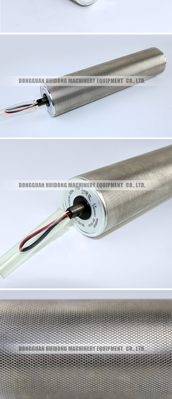 AC / DC Drum Motor Electric Conveyor Rollers With Silver / Grey Color