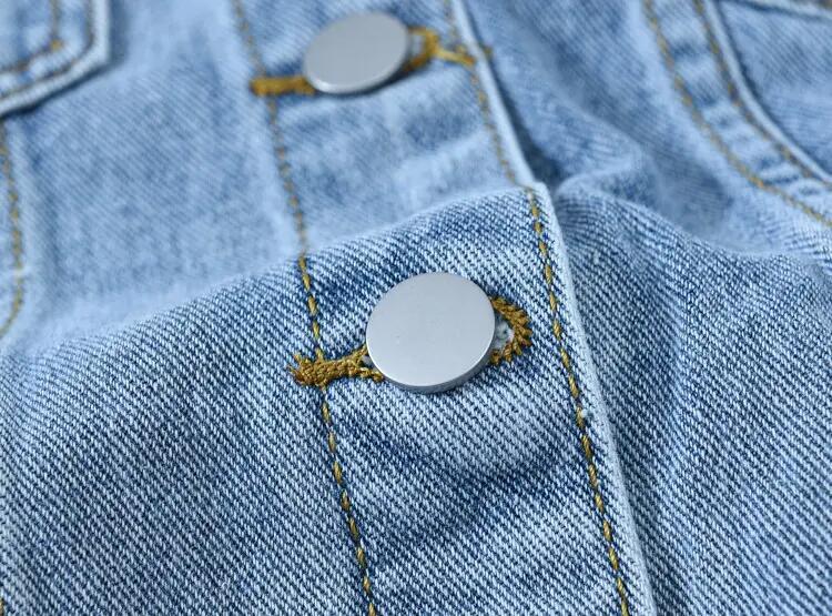 Women&prime;s Denim Jean Jacket Women Casual Outwear Fall Jacket Denim Button up Coat Oversize Denim Jacket for Ladies