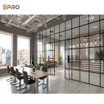 Aluminum Modern Office Partitions Frosted Glass Sound Proof