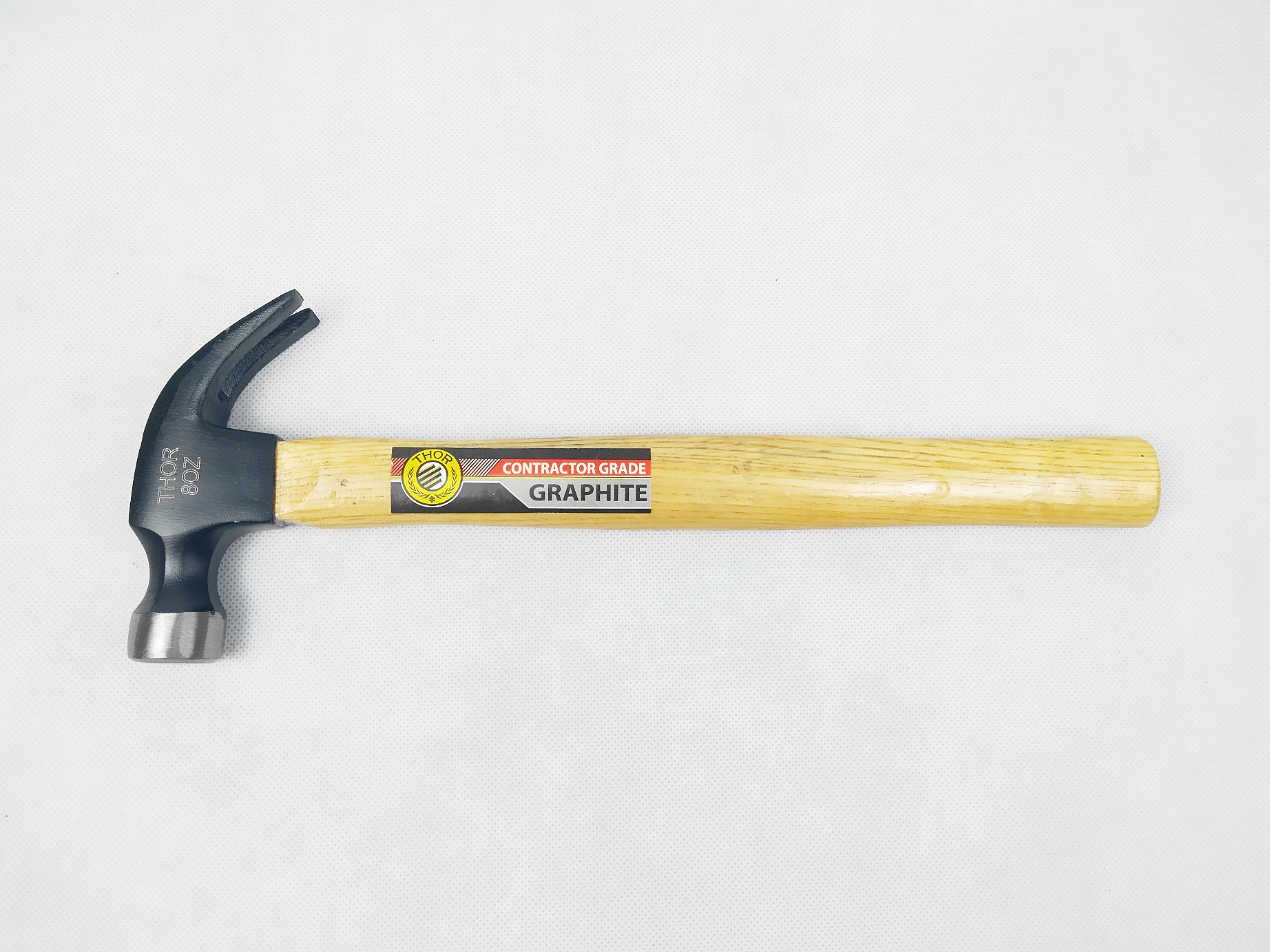 8OZ American Type Carbon Steel Claw hammer with wooden handle and black painted surface