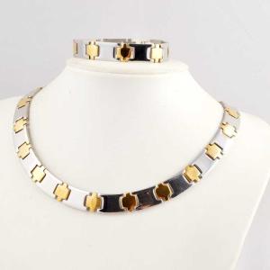 China US Europe Fashion 316L Stainless Steel Bracelet With Matched Necklace Jewelry Set CQS16 wholesale