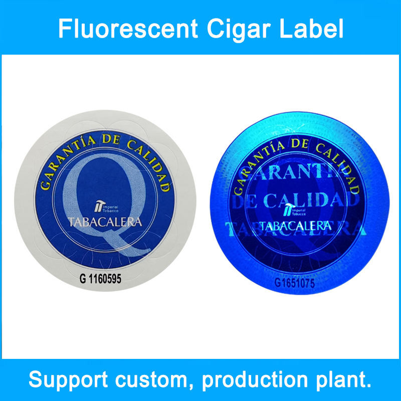 PET Custom Fluorescent Stickers Waterproof Anti Counterfeit Trademark Label