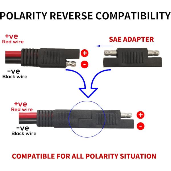 10AWG SAE to Solar Panel Adapter Extension Cable RV Solar Panel Connector Cable for RV Caravan Solar Panels Battery Charge