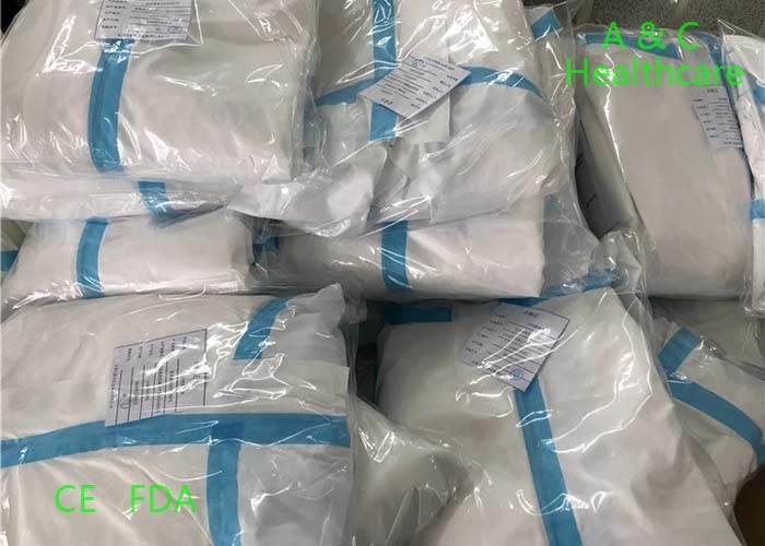 Antibacterial Disposable Plastic Gowns CPE Isolation Gown With Thumb Up