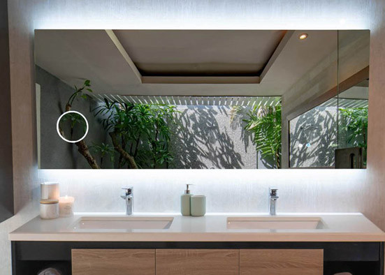 Large Wall Decorative Luxury Illuminated Bathroom Mirrors / LED Touch Screen Mirror