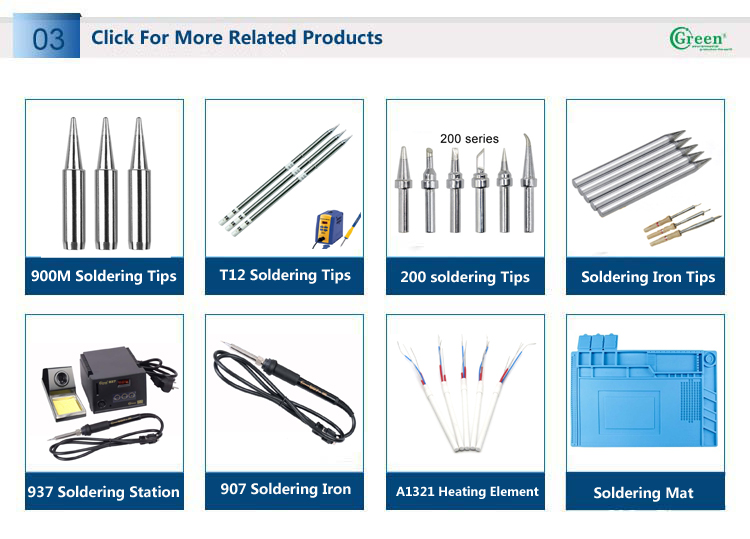 Silver Flat Soldering Stations Tips , T18 - D16 Soldering Iron Pointed Tip